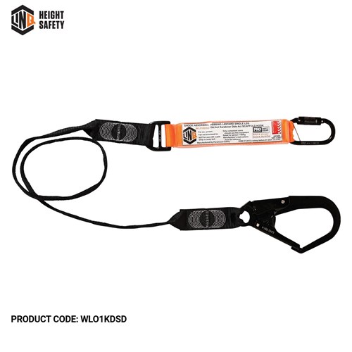 Elite Single Leg Shock Absorbing Webbing Lanyard with Hardware KD & SD