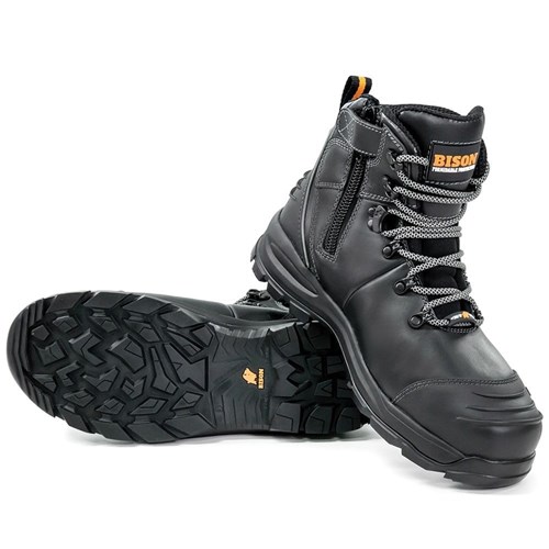 Xt Zip Side Lace Up Safety Boot Black