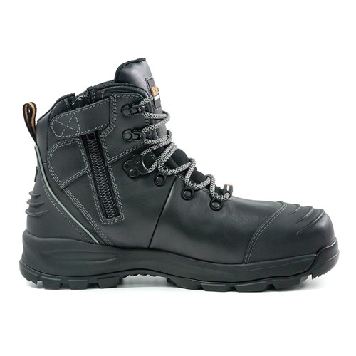 Xt Zip Side Lace Up Safety Boot Black