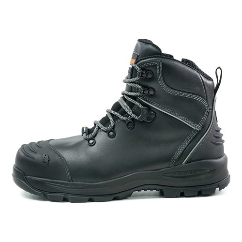 Xt Zip Side Lace Up Safety Boot Black