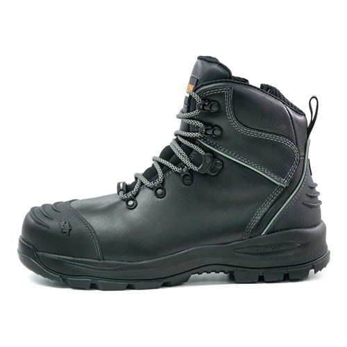 XT Zip Side Lace Up Safety Boot Black