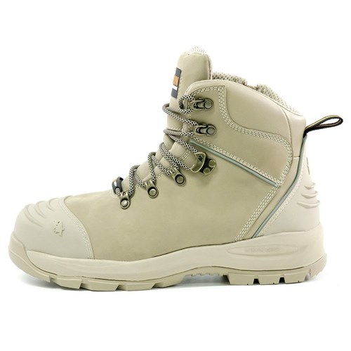 XT Zip Side Lace Up Safety Boot Stone