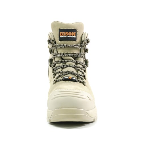 Xt Zip Side Lace Up Safety Boot Stone