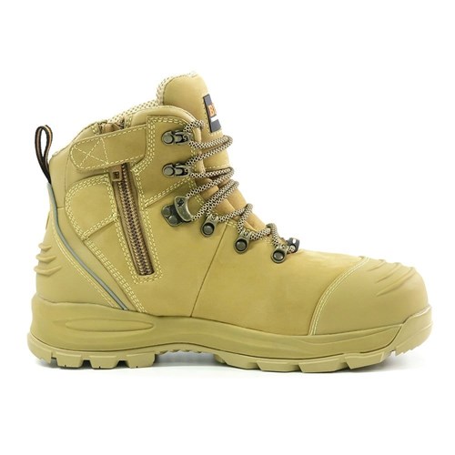 XT Zip Side Lace Up Safety Boot Wheat